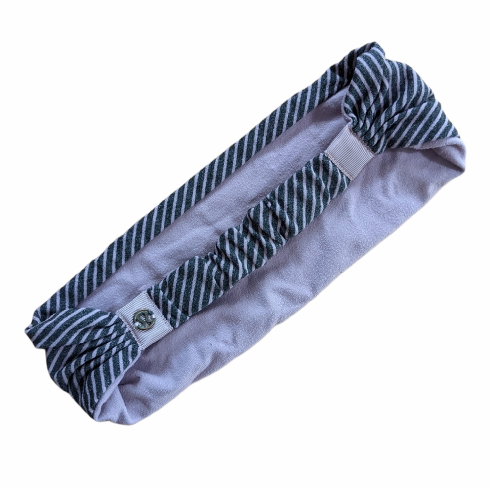 Lululemon purple gray headband stretchy workout